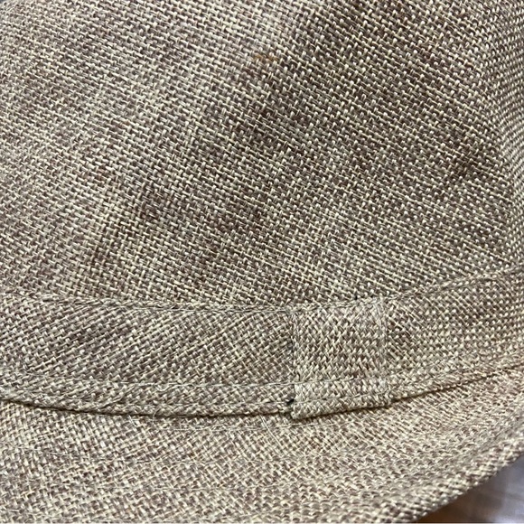 Weatherproof Tan Tweed Look Polyester Mens Fedora Hat - EUC size M - Picture 3 of 5